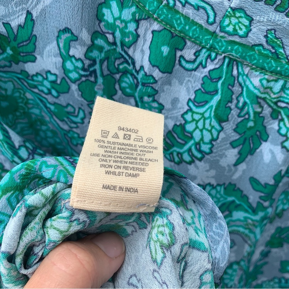 East UK Ladies Size XL Semi Sheer Tunic Blouse Loose Fit Oversized Teal Blue - Picture 9 of 9